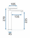 Wastafelkraan Rea Romano Old Black High - View 4