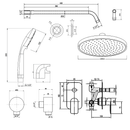 DAPHNE Complete Inbouw Doucheset met Muuraansluiting