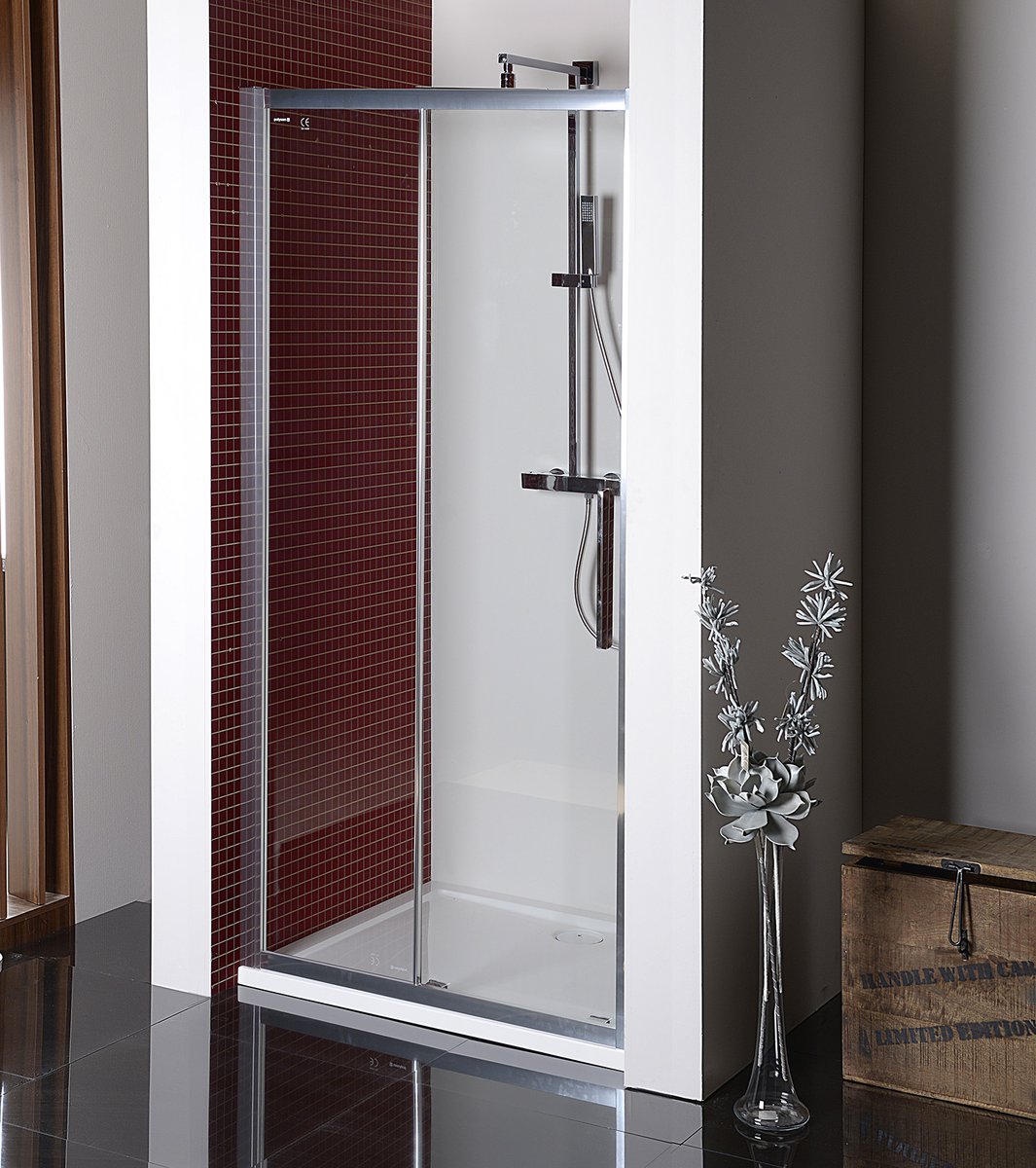 Polysan Lucis Line Nis-Schuifdeur 100 cm Helder Glas Chroom