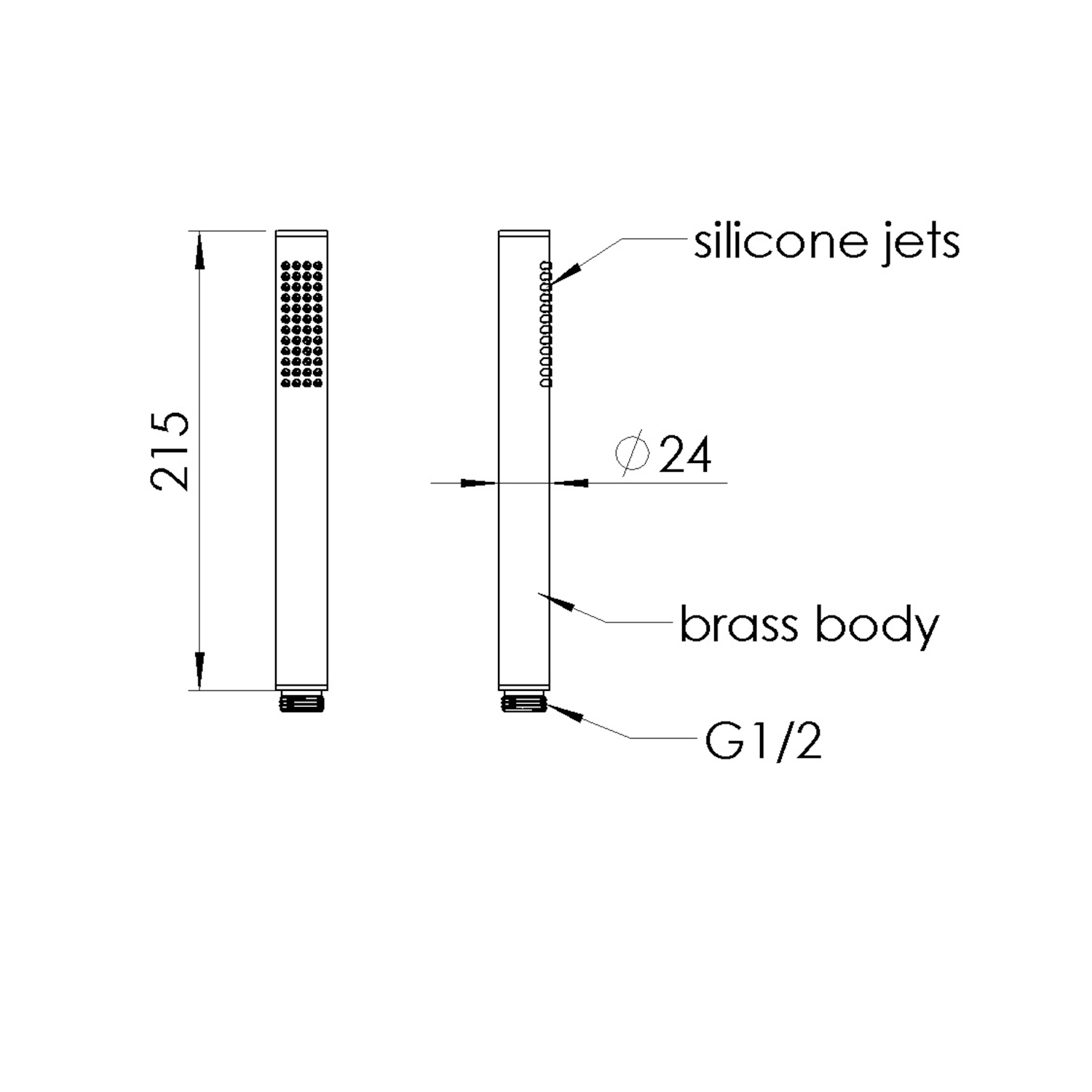 Sapho Handdouche 185 mm Mat Goud