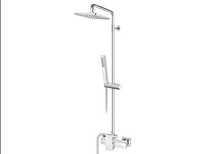 Douchemengkraan met verhoogde douche en handdouche Quadro chroom