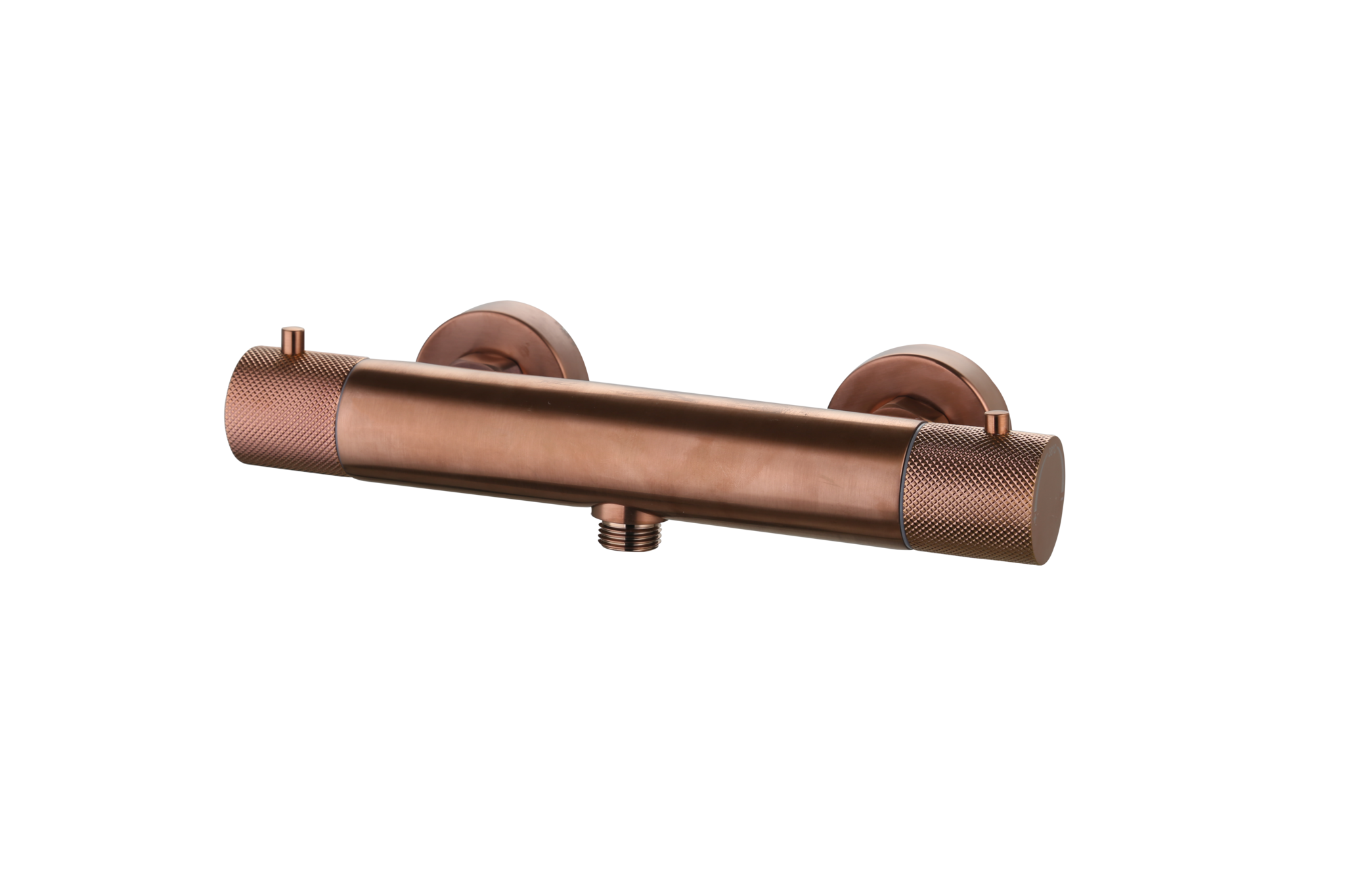 Luzi Douchemengkraan thermostatisch rond Brons met geribbeld knop