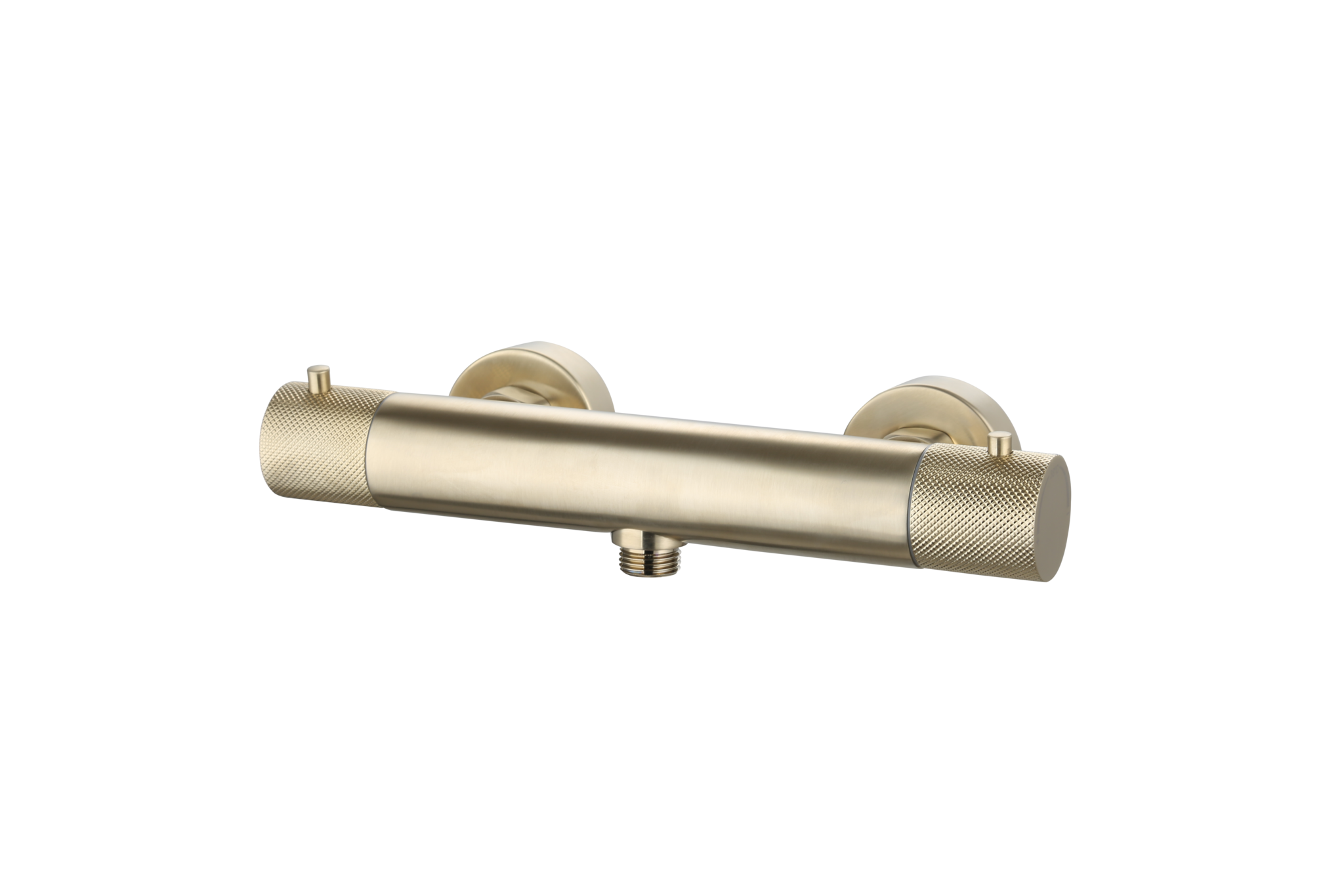 Luzi Douchemengkraan thermostatisch rond Goud Geborsteld met geribbeld knop