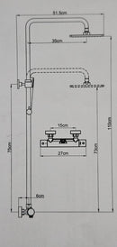 Luzi Doucheset thermostatisch (in hoogte verstelbaar) rond Goud Geborsteldt met geribbeld knop