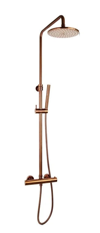 Luzi Doucheset Thermostatisch (in Hoogte Verstelbaar) Rond Brons Douchekop 30 cm