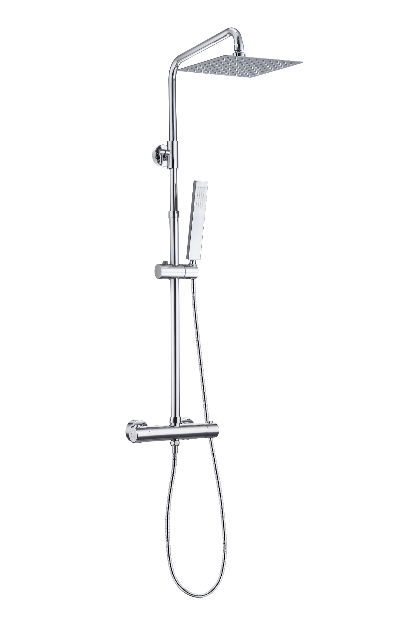 Twenty Eco Thermostatische Regendoucheset Opbouw Vierkant Chroom
