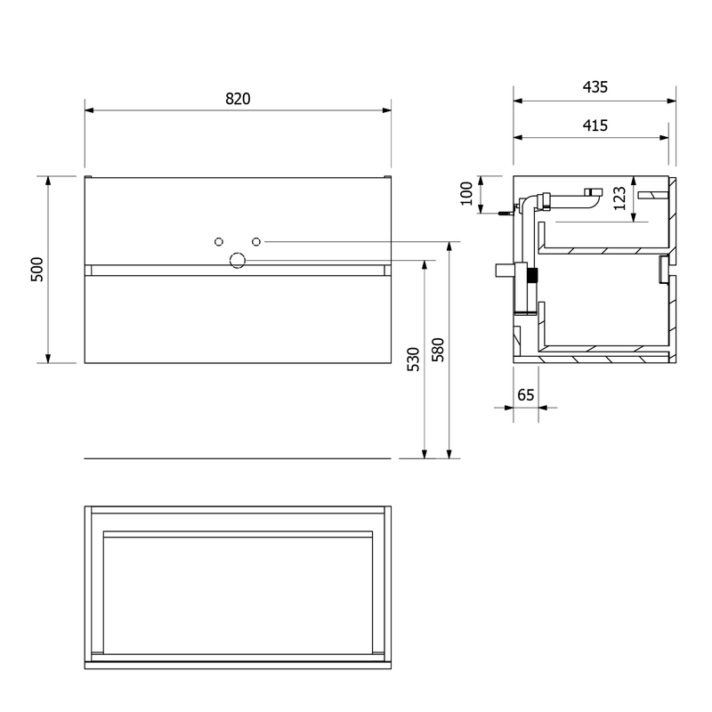 Wastafel onderkast Odetta 82x43,5x50cm div. kleuren