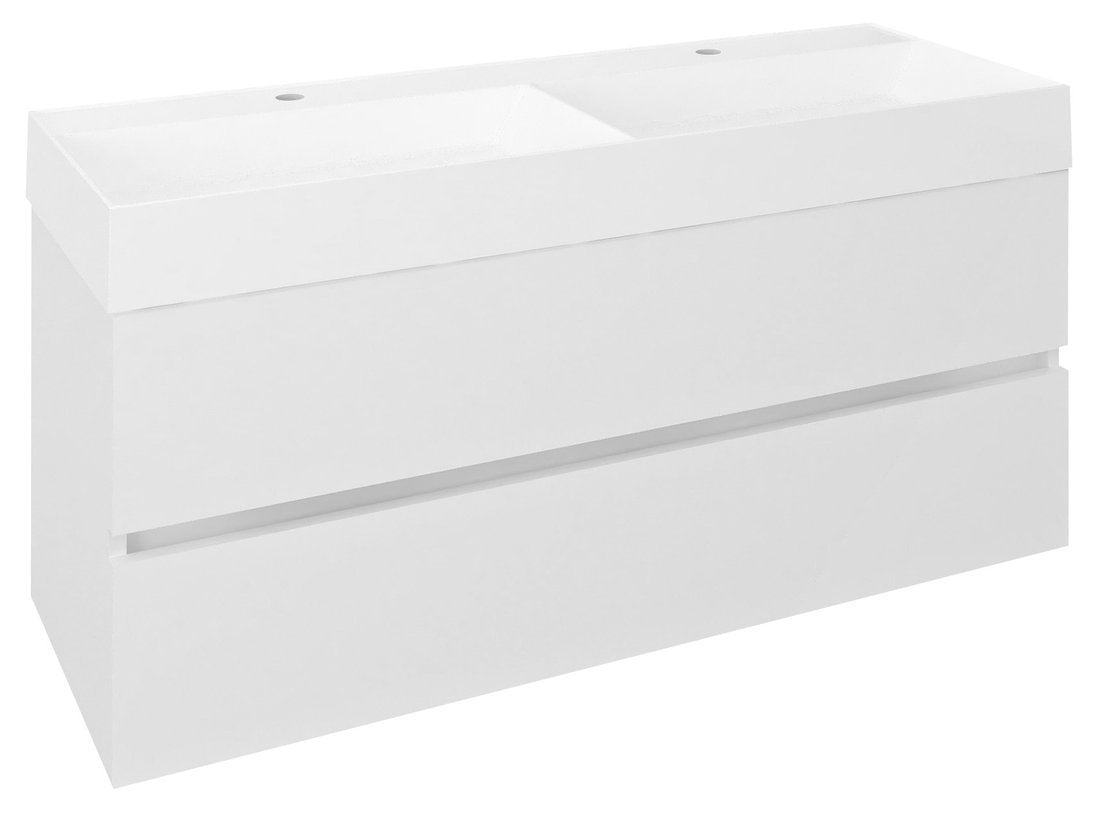 ODETTA Wastafel Onderkast 120 Cm Gelamineerd MDF Wit - Afbeelding 1