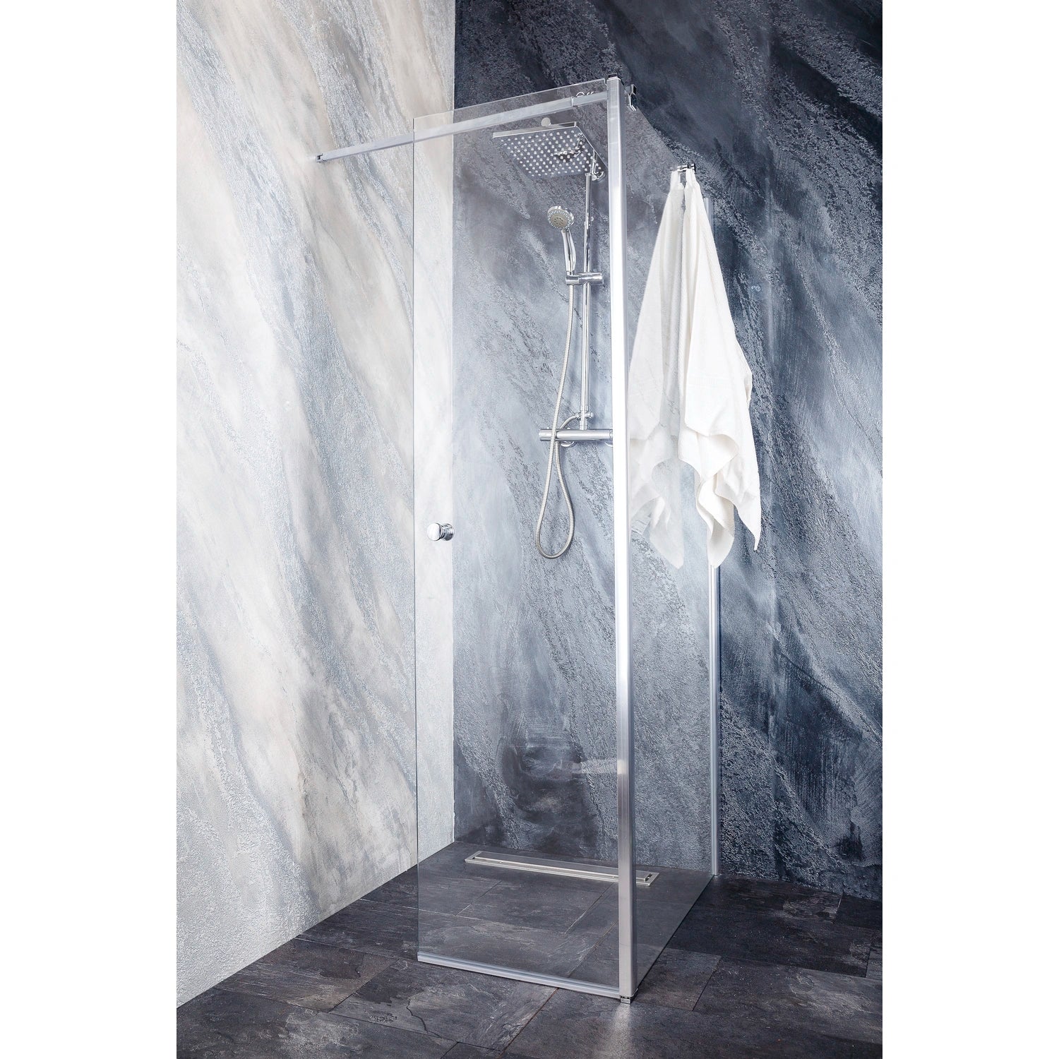 Douchewand met draaibaar deel 150x195 Sanoflex Grande