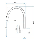 Keukenkraan Rea SOUL Black/Brush Gold - View 9