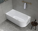 Aqualine Tibera Half Vrijstaand Bad Met Strip Front Links 170x80 cm Acryl Wit foto 4
