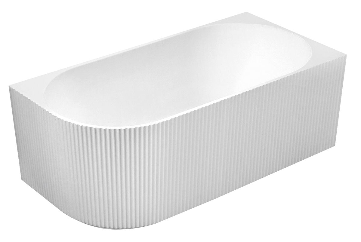 Aqualine Tibera Half Vrijstaand Bad Met Strip Front Rechts 150x75 cm Acryl Wit foto 1