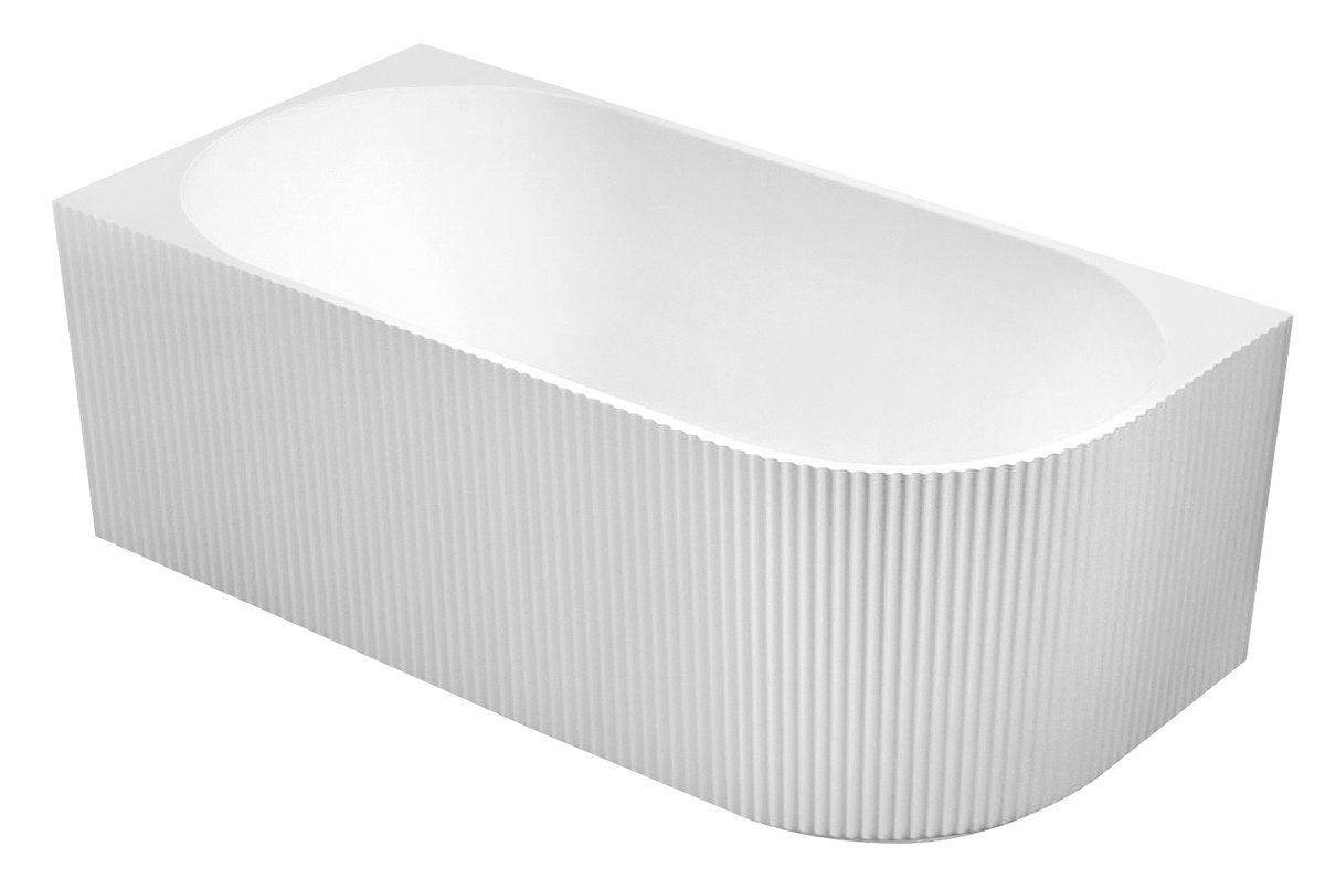 Aqualine Tibera Half Vrijstaand Bad Met Strip Front Links 150x75 cm Acryl Wit foto 1