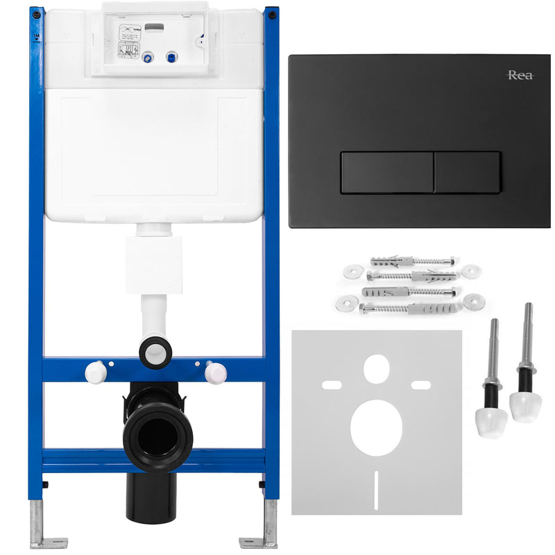 Frame voor inbouw toiletpotten met H-knop Zwart