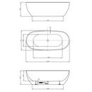 DOURO Vrijstaand Bad 180x80cm ovaal wit inclusief afvoer