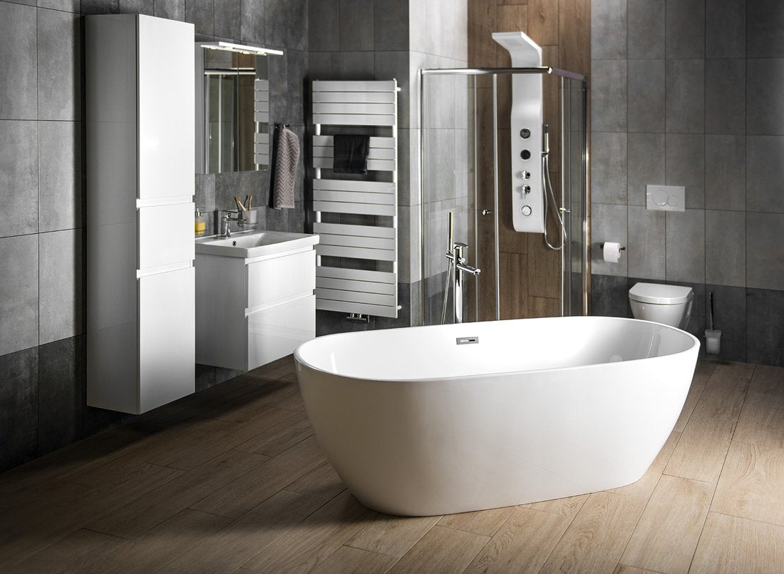 DOURO Vrijstaand Bad 180x80cm ovaal wit inclusief afvoer