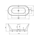 Aqualine Antik Retro Vrijstaand Bad 160x80x60 Wit