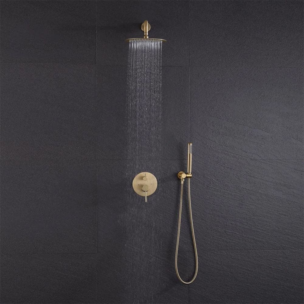 Inbouw Regendoucheset REA Lungo Geborsteld Goud + Box