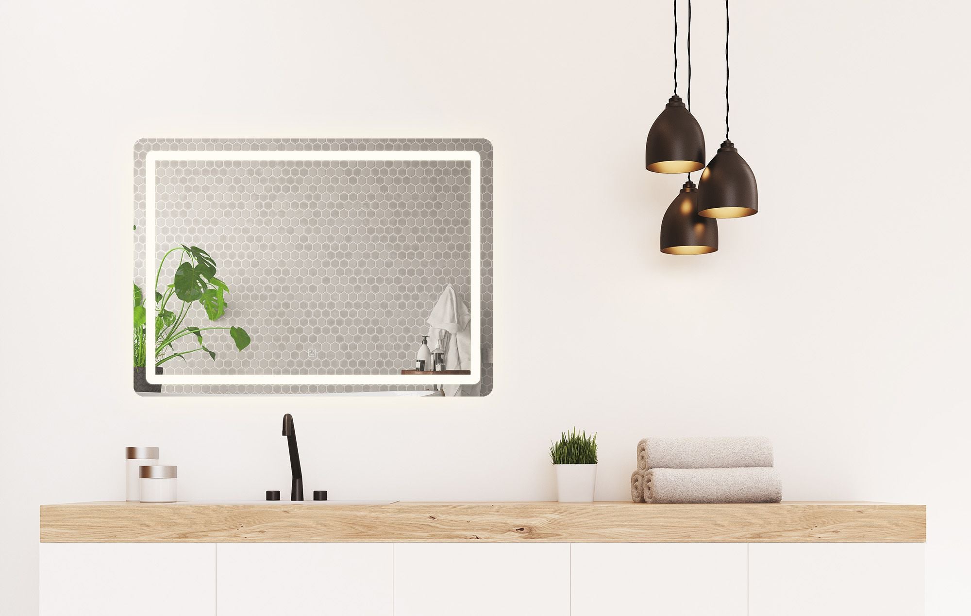 Detailweergave Rea Wandspiegel badkamerspiegel Wit