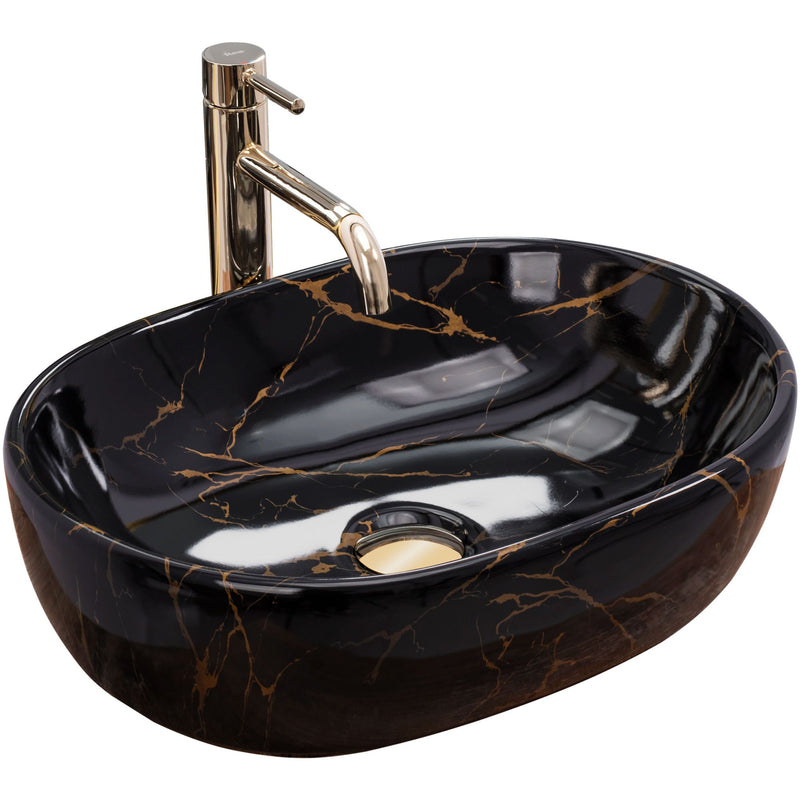 Opzetwastafel Rea Amelia Black Marble shiny