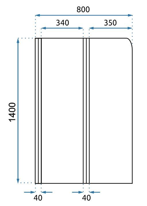 Rea Agat-2 Vouwbaar Badscherm 80x140