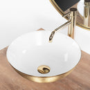 De REA STELLA Gold Brush / White aanrecht keramische wastafel - View 8