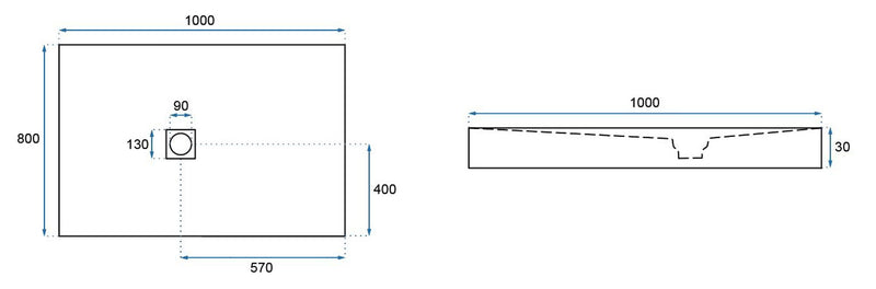 Douchebak Rea Stone Black 80x100  - View 8