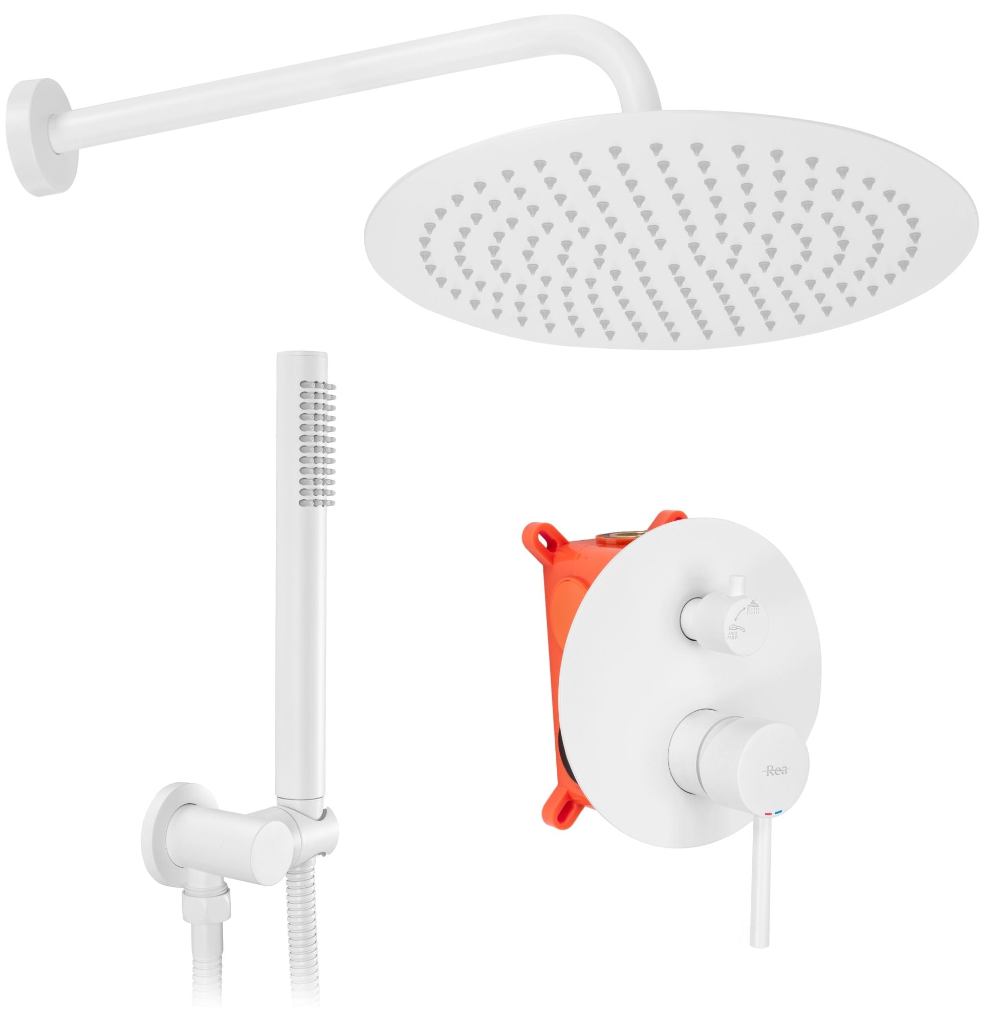 Inbouw Regendoucheset REA Lungo Wit + Box