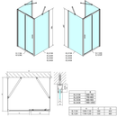 Drie zijden douchecabine Easy Line Chroom U-vorm Schuifdeur 120 cm mat glas