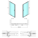 Draaibare Douchedeur Easy Mat Zwart Verstelbaar 88-102 cm