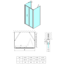 Drie zijden douchecabine Easy Line Chroom U-vorm Vouwdeur 70 cm