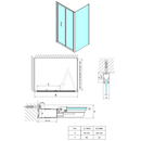 Vouwbare douchedeur Easy Mat Zwart 80 cm