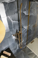 DUOPASSO elektrische handdoekradiator met timer 45 Watt Chroom/Mat Zwart/Mat Goud