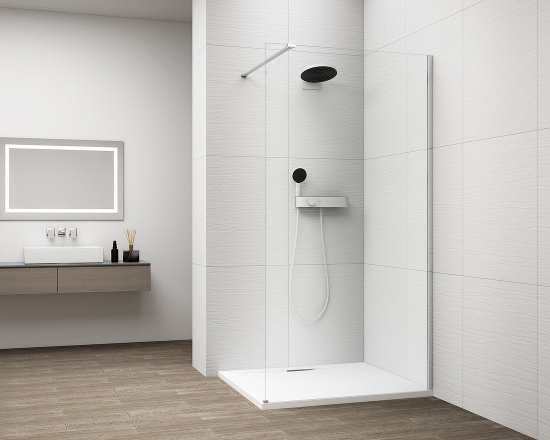 Inloopdouche Douchewand Esca 210x140 Cm Helder Glas Met Chroom Profiel