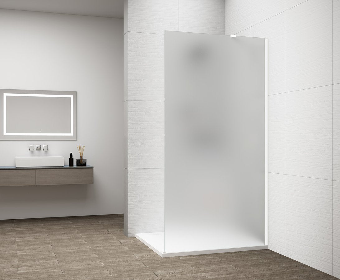 Inloopdouche Douchewand Esca 210x120 Cm Mat Glas Met Mat Wit Profiel