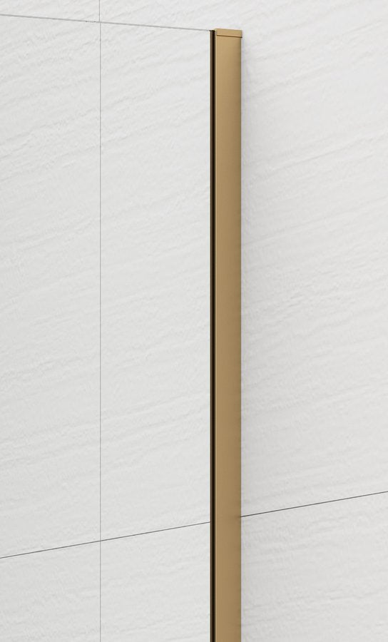 Inloopdouche Douchewand Esca 210x150 Cm Geribbeld Glas Met Mat Goud Profiel