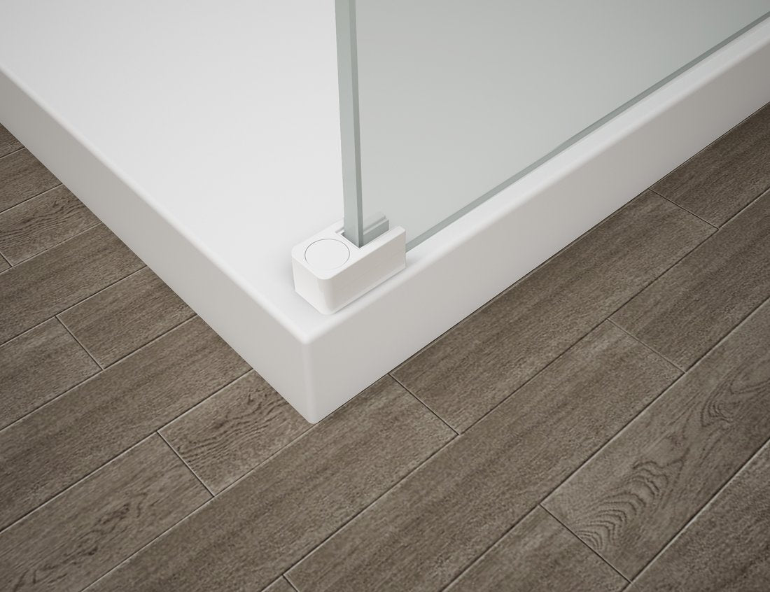 Inloopdouche Douchewand Esca 210x140 Cm Gerookt Glas Mat Met Mat Wit Profiel