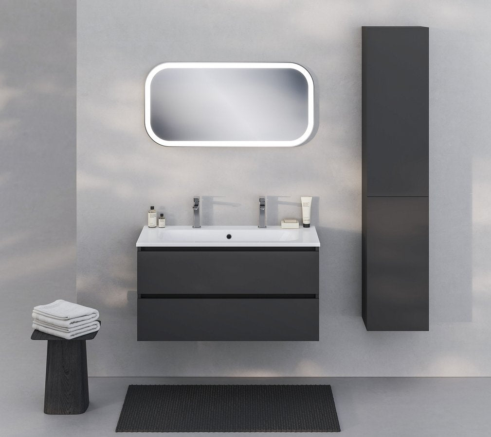 Badmeubel Ezara 100x46x52 cm Hoogglans Wit