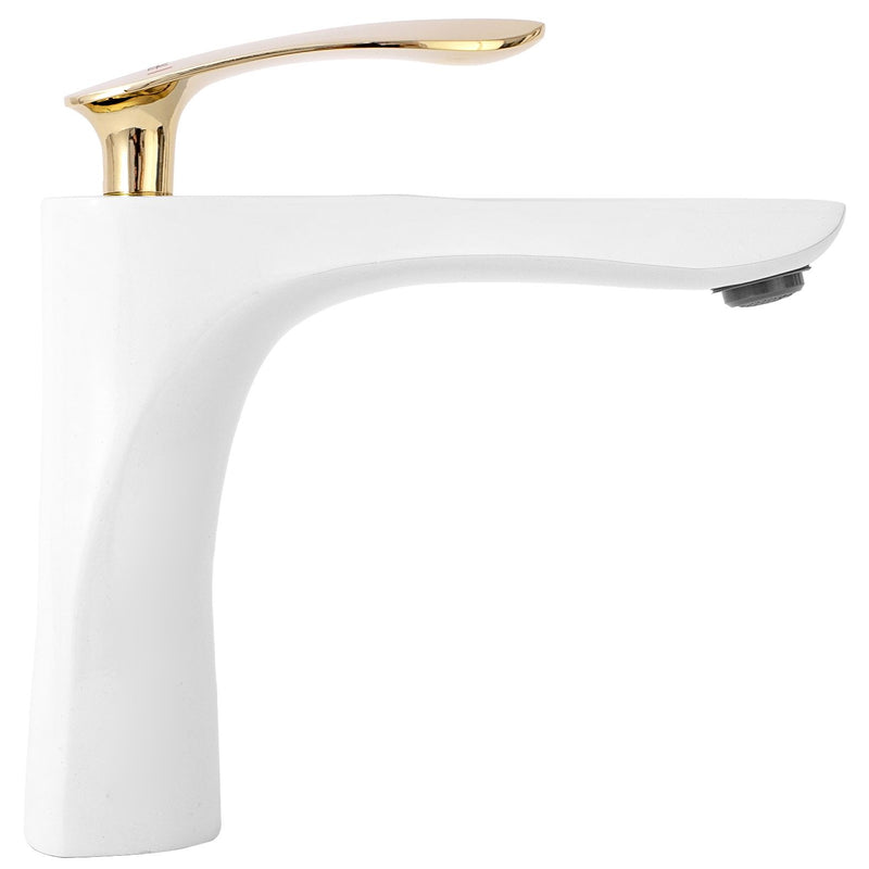 Wastafelkraan Rea Orbit White/Gold Low - View 4