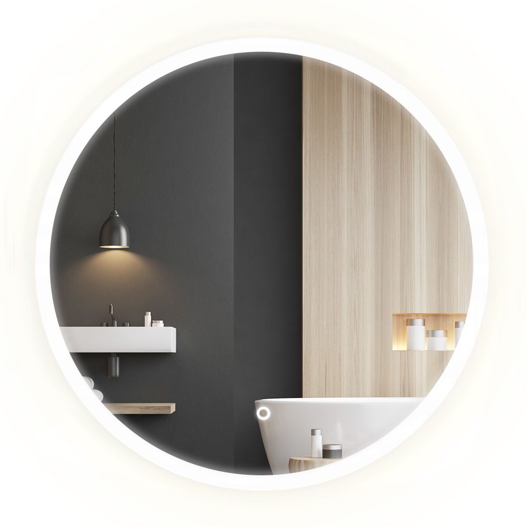 Badkamerspiegel Rea FFJ90 90×90 cm Wit — met LED-verlichting
