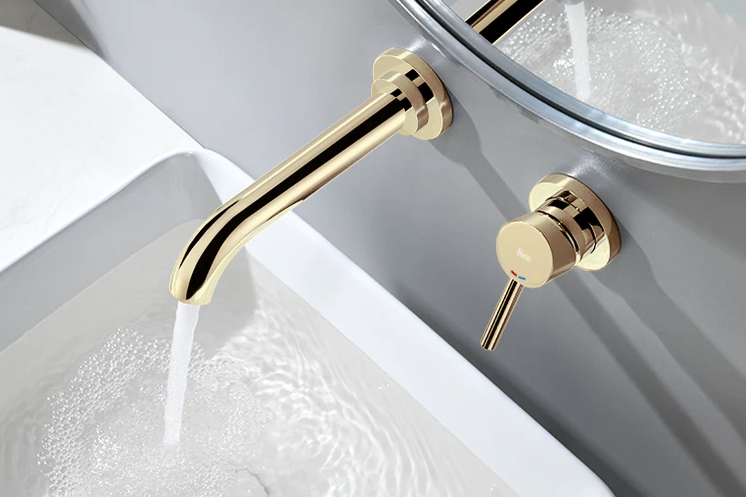 Inbouw wastafelkraan Rea Lungo Long Gold + BOX