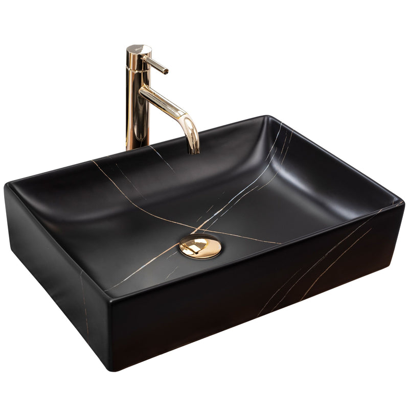 Opzetwastafel REA Inga Black Marble Mat