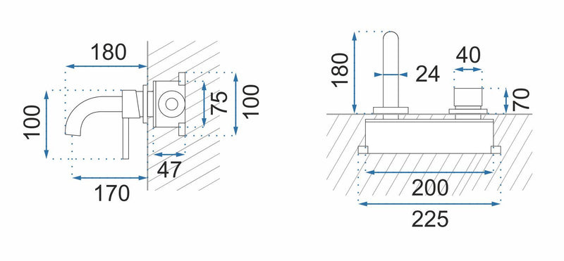 Inbouw wastafelkraan Rea OWEN Chrom + BOX - View 7