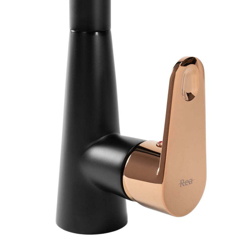 Keukenkraan Rea Mild Black/Rose Gold - View 6