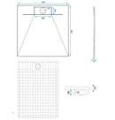 Douchebak Rea Bazalt CARRARA WHITE 90x90 - View 10