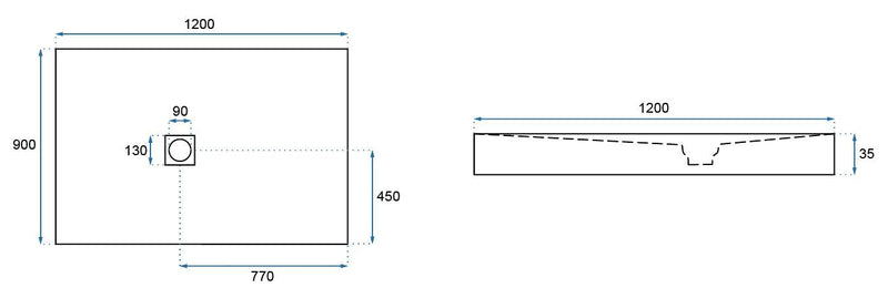 Douchebak Rea Stone Black 90x120 - View 7