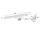 Wandlamp 8 w IP44 Aluminium Chroom - Technische Tekening