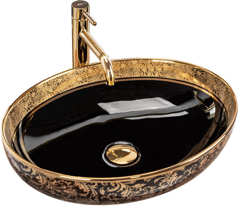 Opzetwastafel Rea Margot Black/Gold