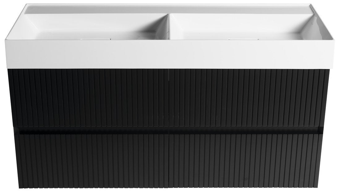 Sapho Filena Wastafelonderkast 118 X 43 X 51,5 Cm Zwart Geribbeld - afbeelding 4