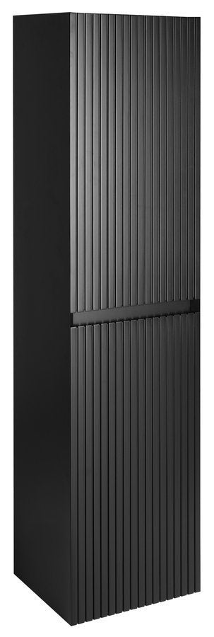 Sapho Filena Hoge Kast 35 X 30 X 140 Cm Zwart Geribbeld - afbeelding 1